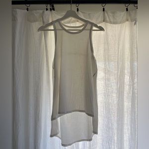 Lululemon High Low White Cotton Tank